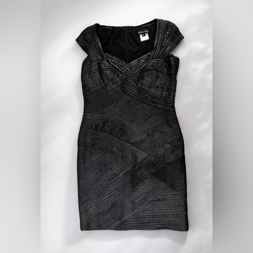 Tadashi Shoji Black Textured Mini Dress